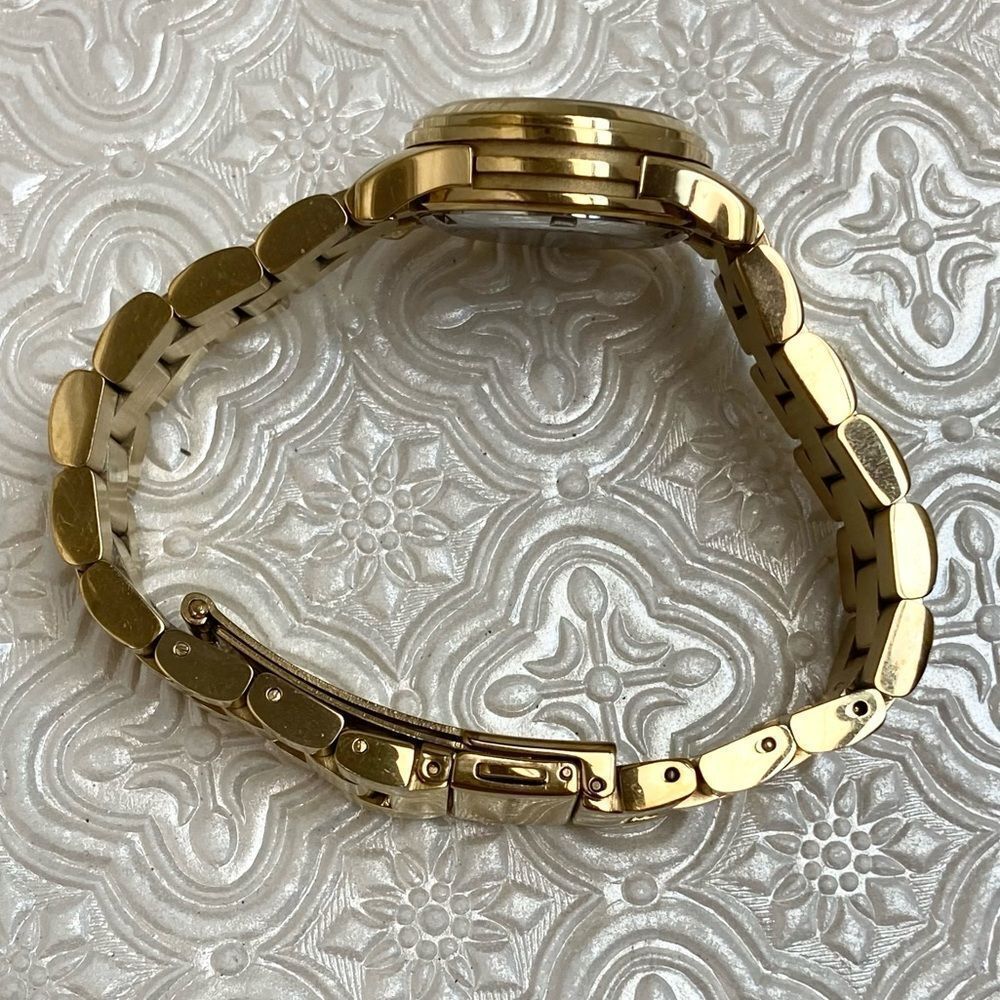 Michael Kors Mini Runway Crystal Accented Dial Gold-Tone Watch - Picture 11 of 16